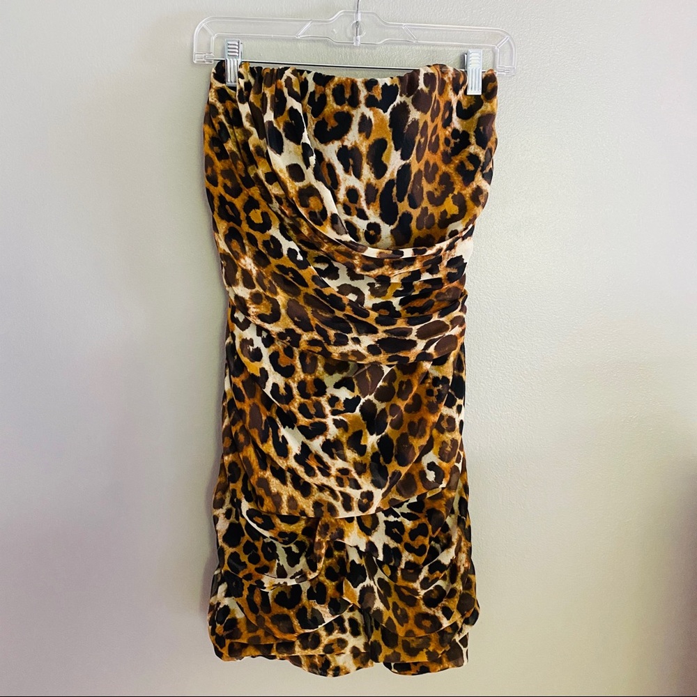 SOLD - NWT Express Strapless Leopard Dress